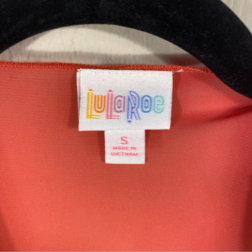 Lularue  Coral Sheer Monroe Kimono with Black Fringe Sz S NWT - Picture 3 of 4